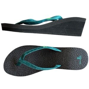 NWOB Sanuk Women's Yoga Mat Wedge Flip Flop Sandal 8.5